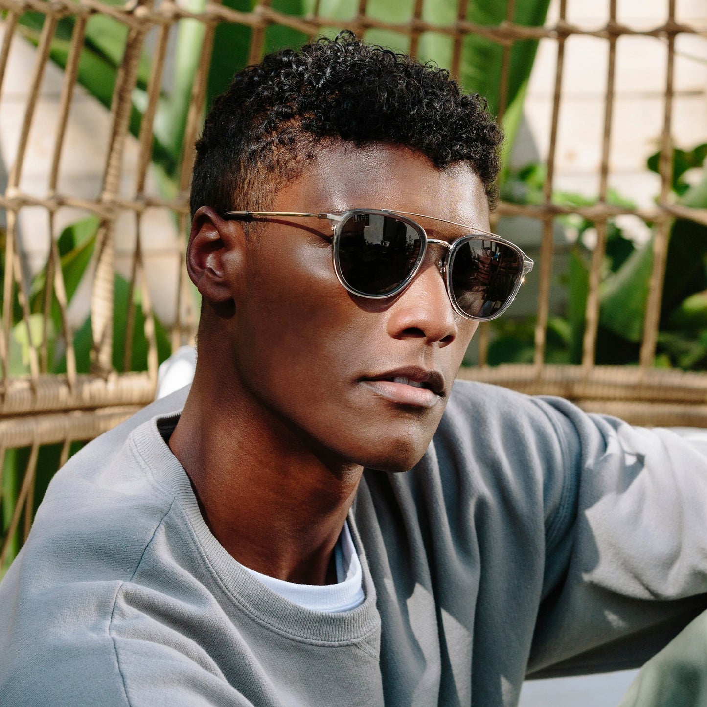 CAMDEN - STORM CRYSTAL + GREY POLARIZED SUNGLASSES model