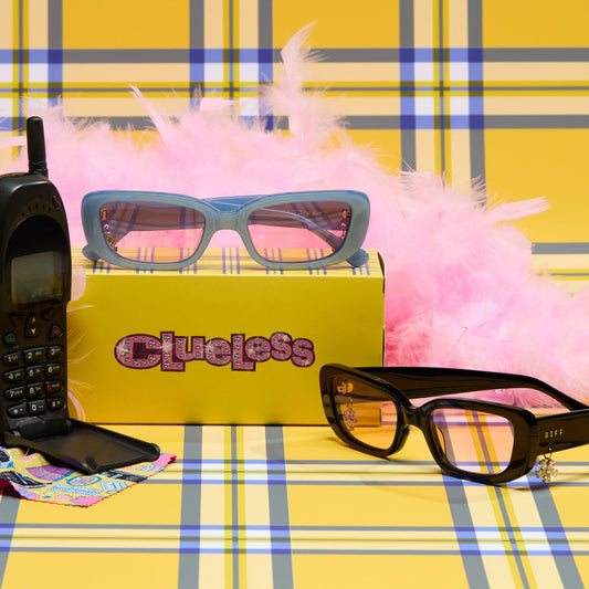 group shot of clueless x diff eyewear cher sunglasses