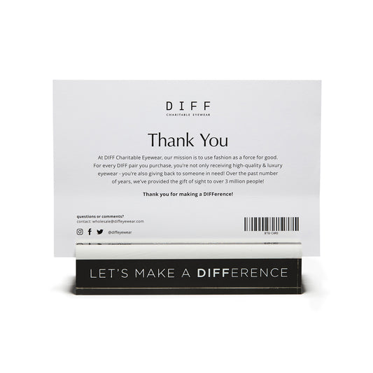 diff eyewear mission card holder with thank you card
