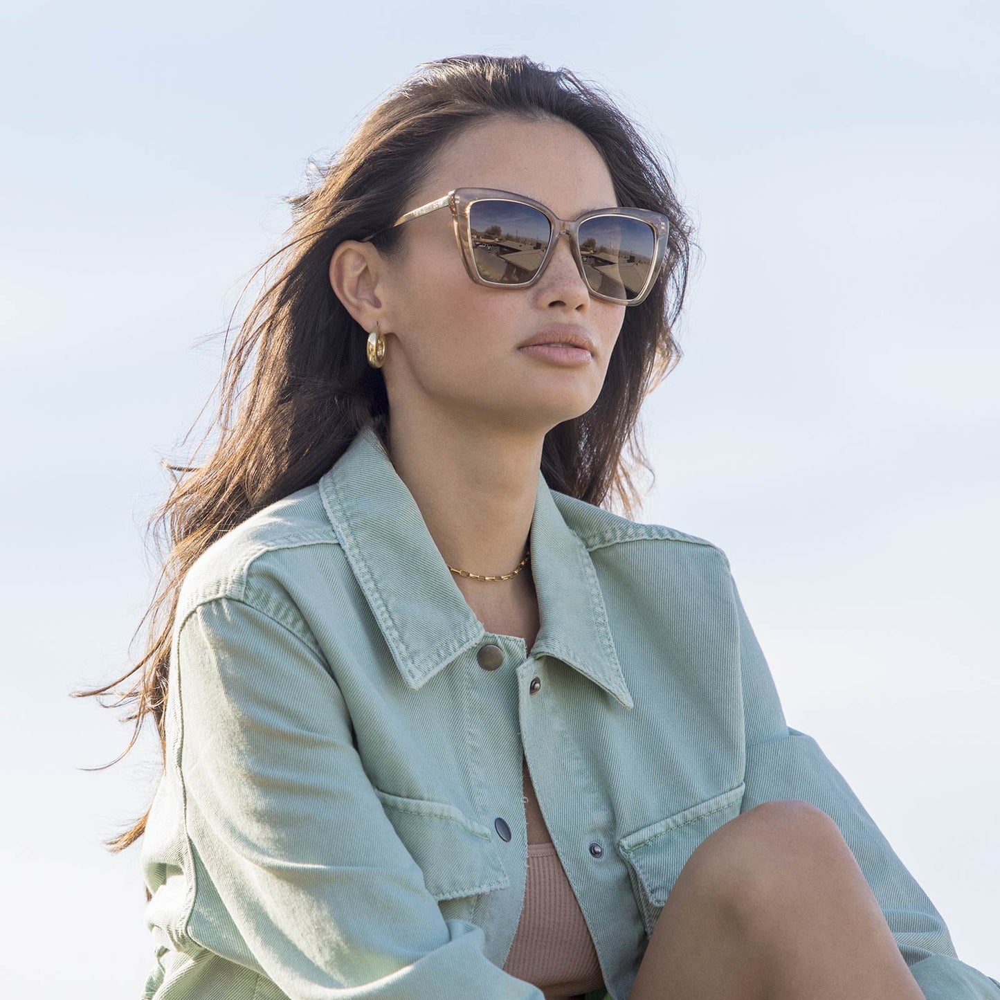 BECKY IV - VINTAGE CRYSTAL + BROWN GRADIENT SUNGLASSES model