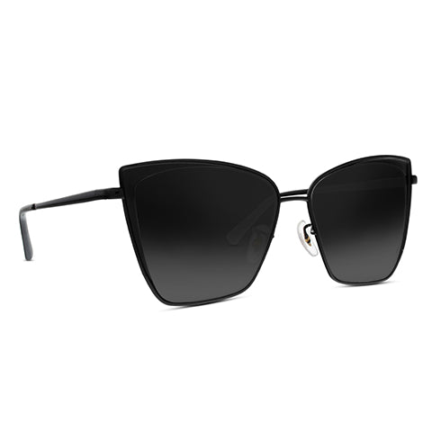diff eyewear becky black frame with dark smoke lens sunglasses angled view