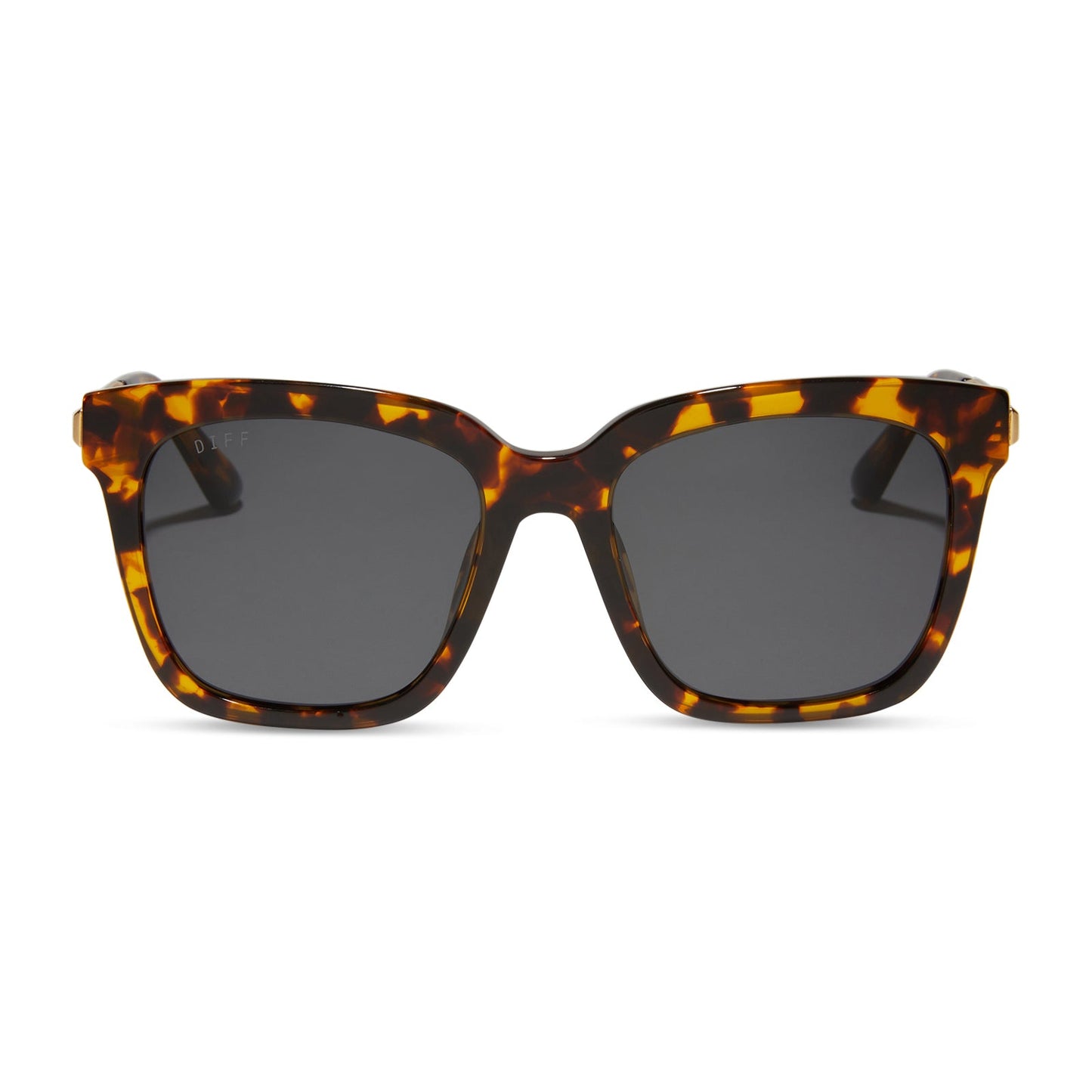 diff eyewear bella tortoise grey polarized sunglasses front view