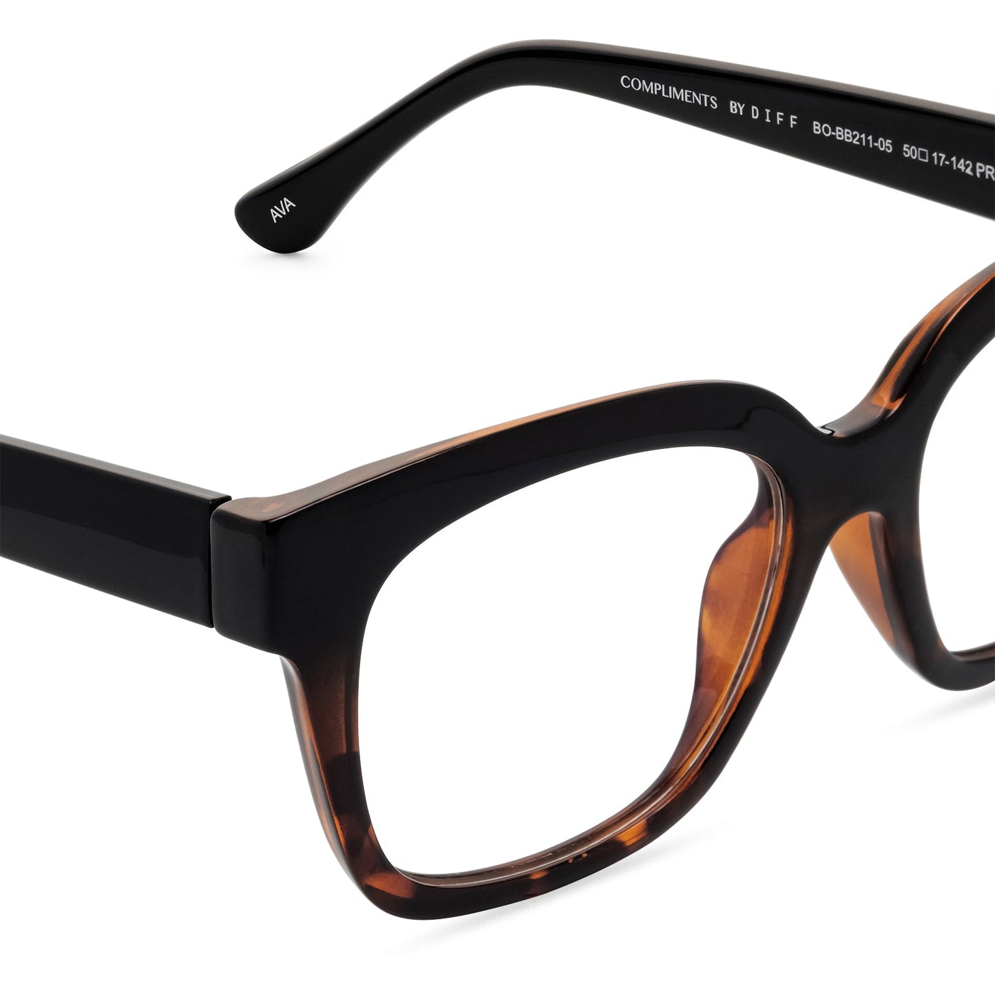 AVA - BLACK TORTOISE + BLUE LIGHT READERS detail