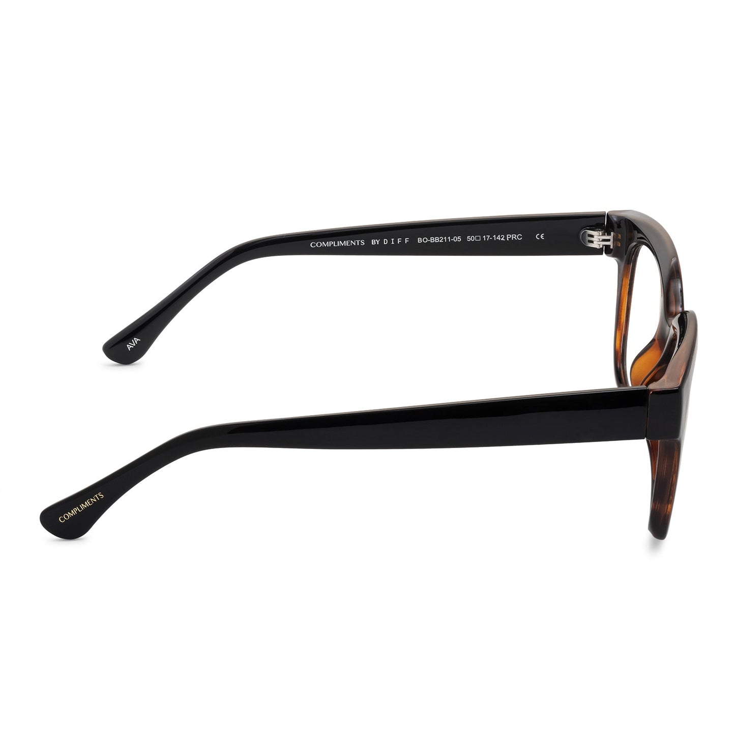 AVA - BLACK TORTOISE + BLUE LIGHT READERS side