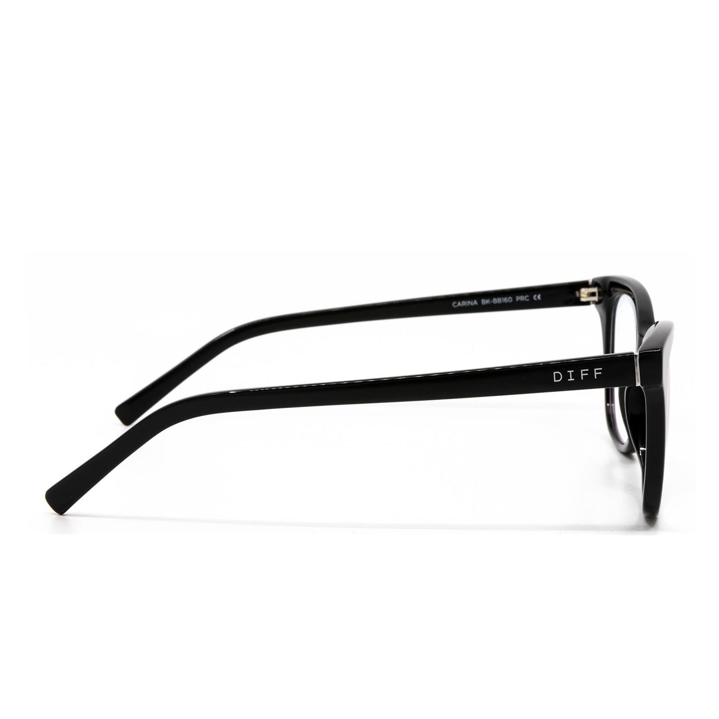 Carina eye glasses with black frames and blue light technology- side view