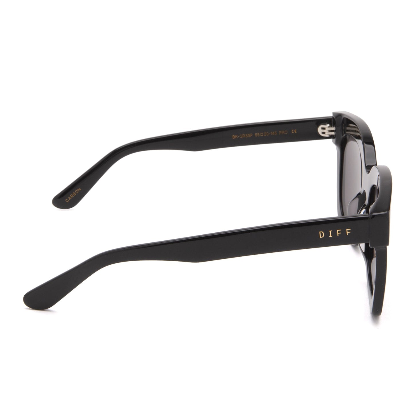 Carson Black Dark Smoke Polarized sunglasses - side