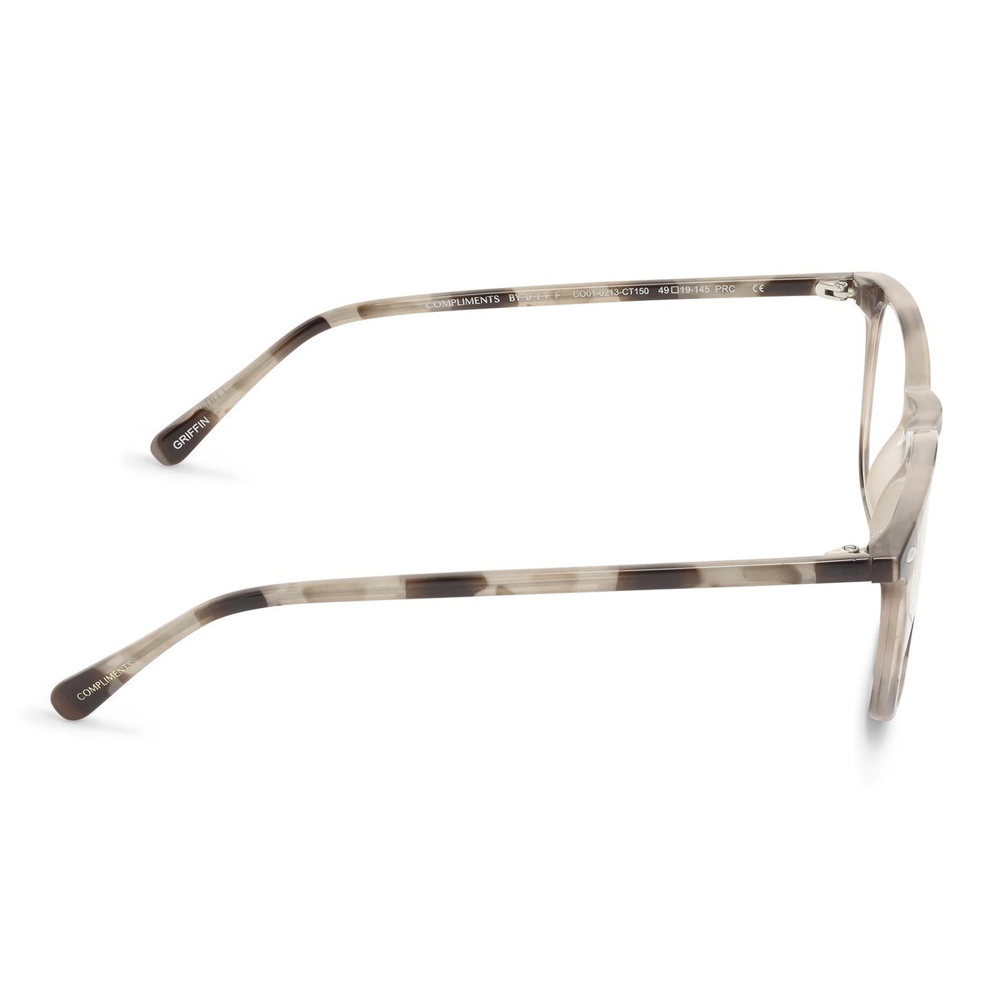 GRIFFIN - CREAM TORTOISE + BLUE LIGHT READERS side