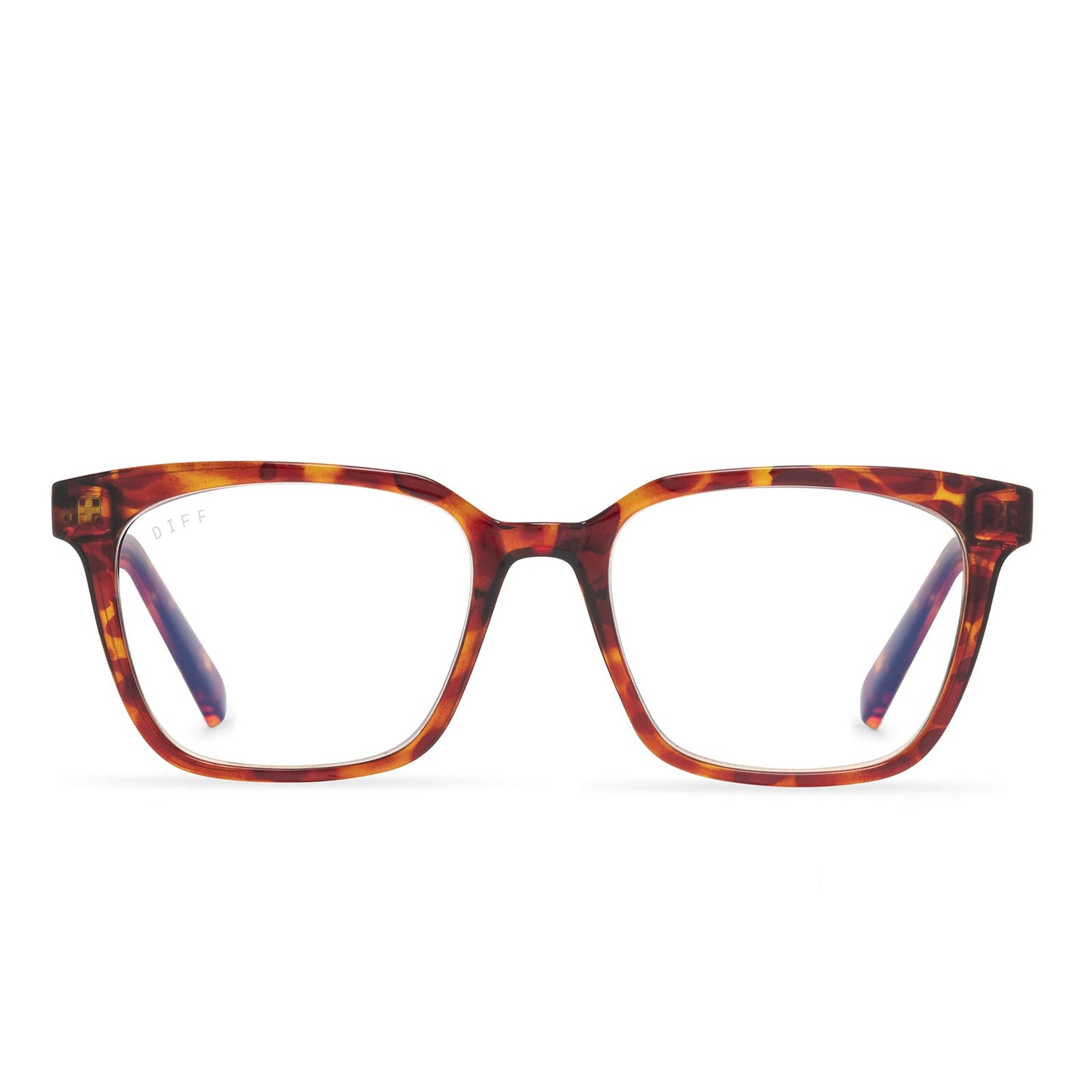 ALEX - AMBER TORTOISE + BLUE LIGHT READERS front