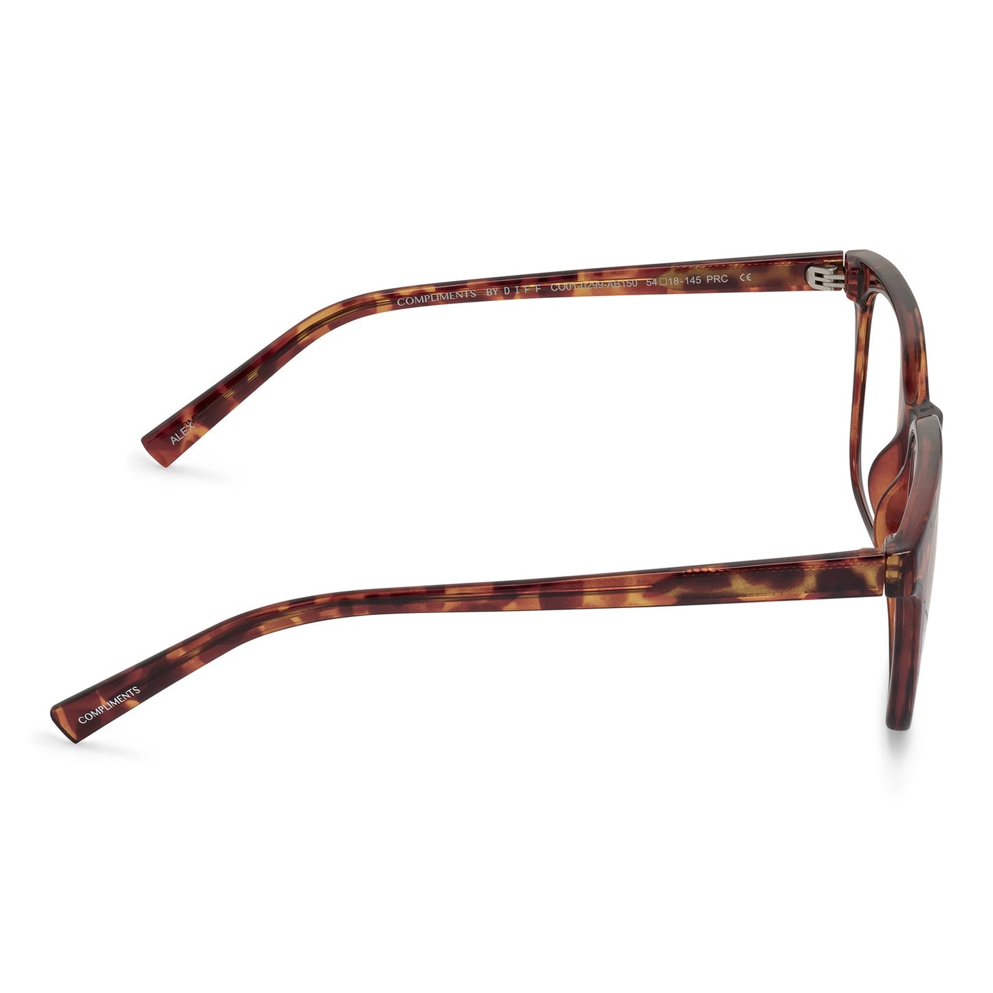 ALEX - AMBER TORTOISE + BLUE LIGHT READERS side