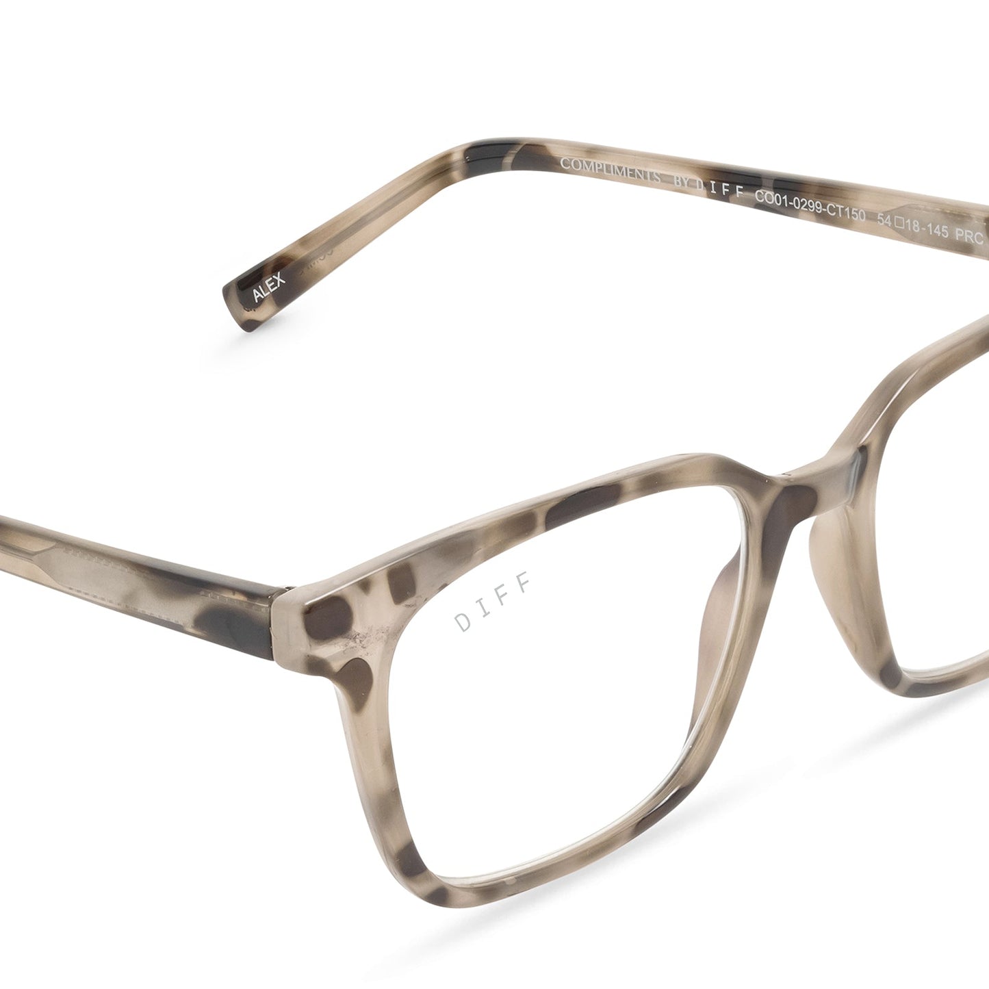 ALEX - CREAM TORTOISE + BLUE LIGHT READERS detail