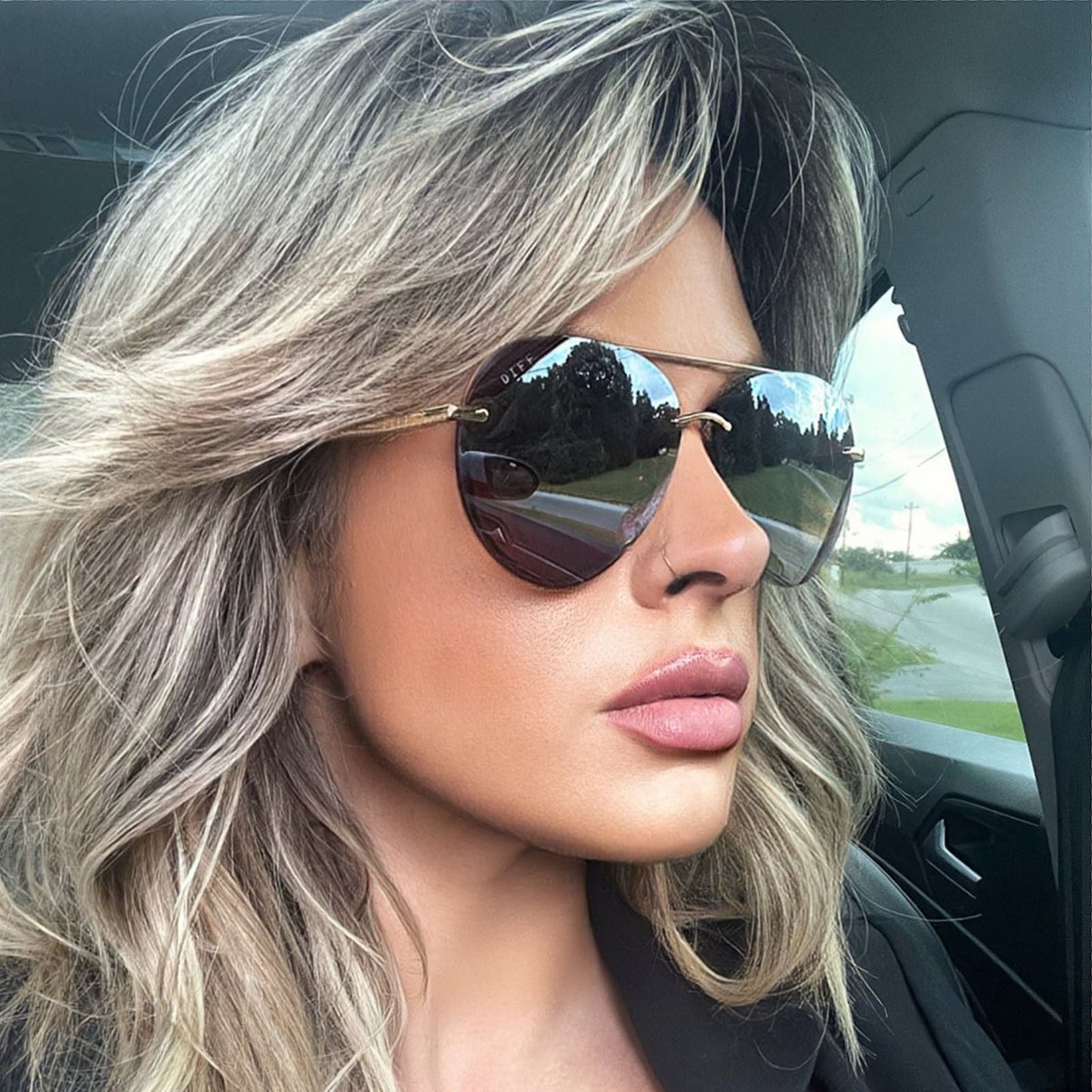 lifestyle DIFF Lenox Gold + Brown Gradient Aviators Featuring MusicMellie
