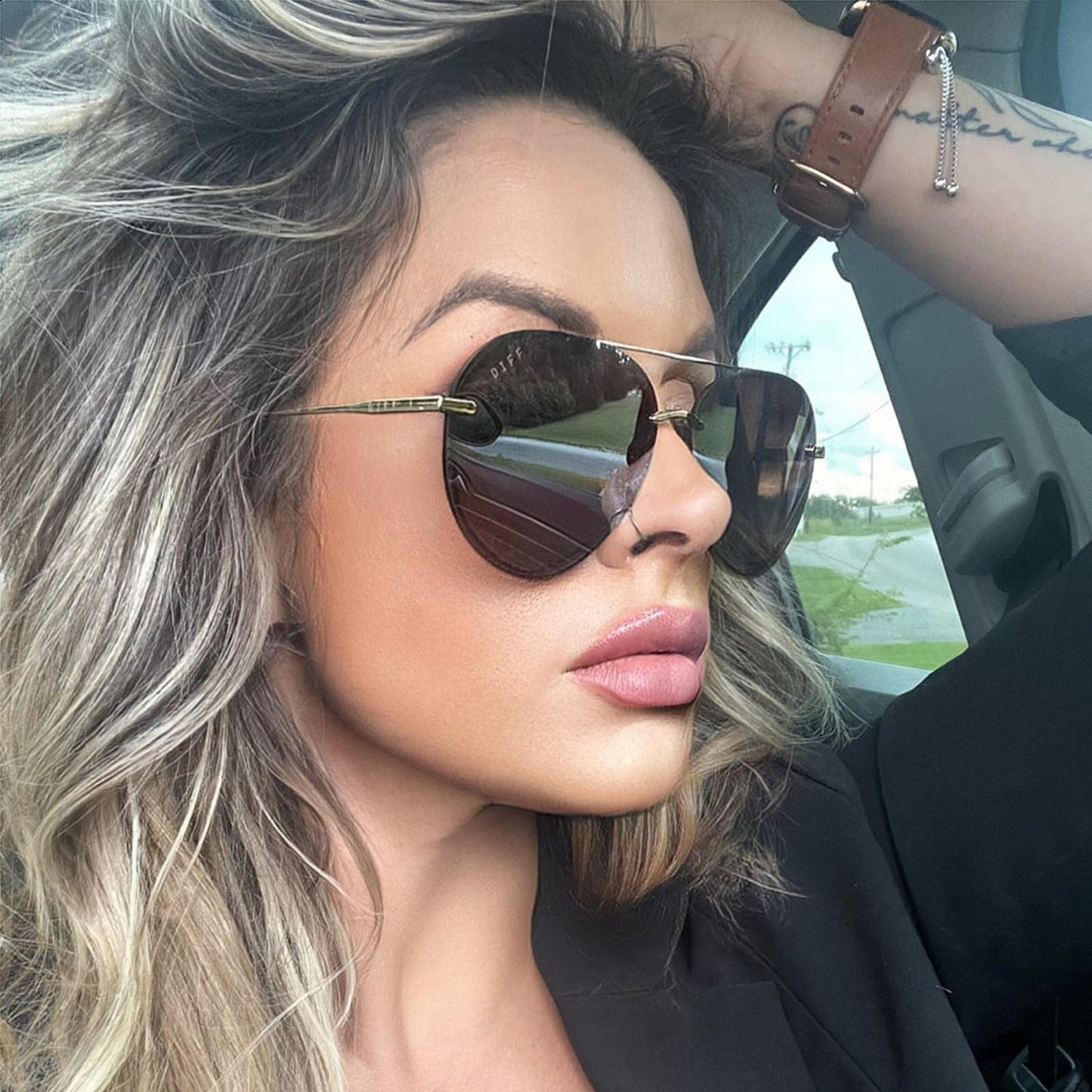 DIFF Lenox Gold + Brown Gradient Aviators Featuring MusicMellie