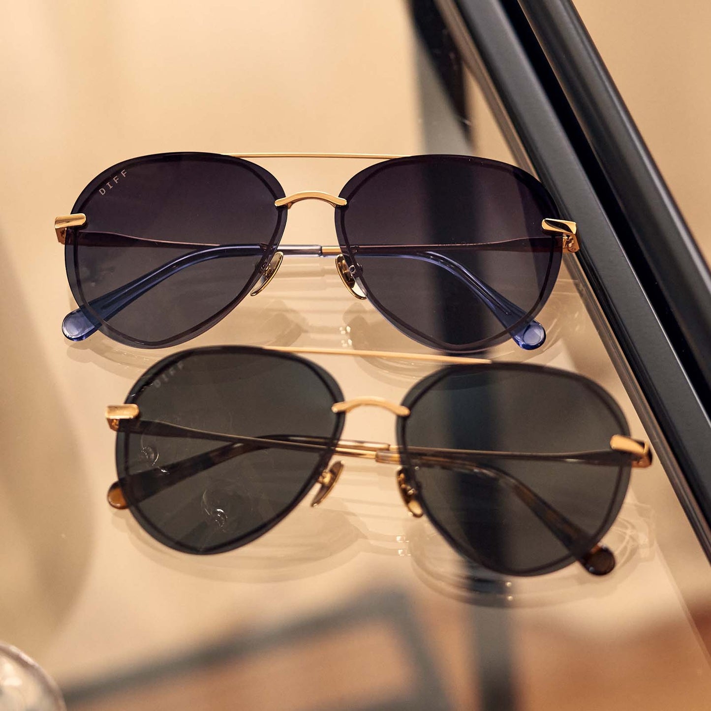 top LENOX - GOLD + BLUE GRADIENT + POLARIZED bottom LENOX - GOLD + G15 + POLARIZED