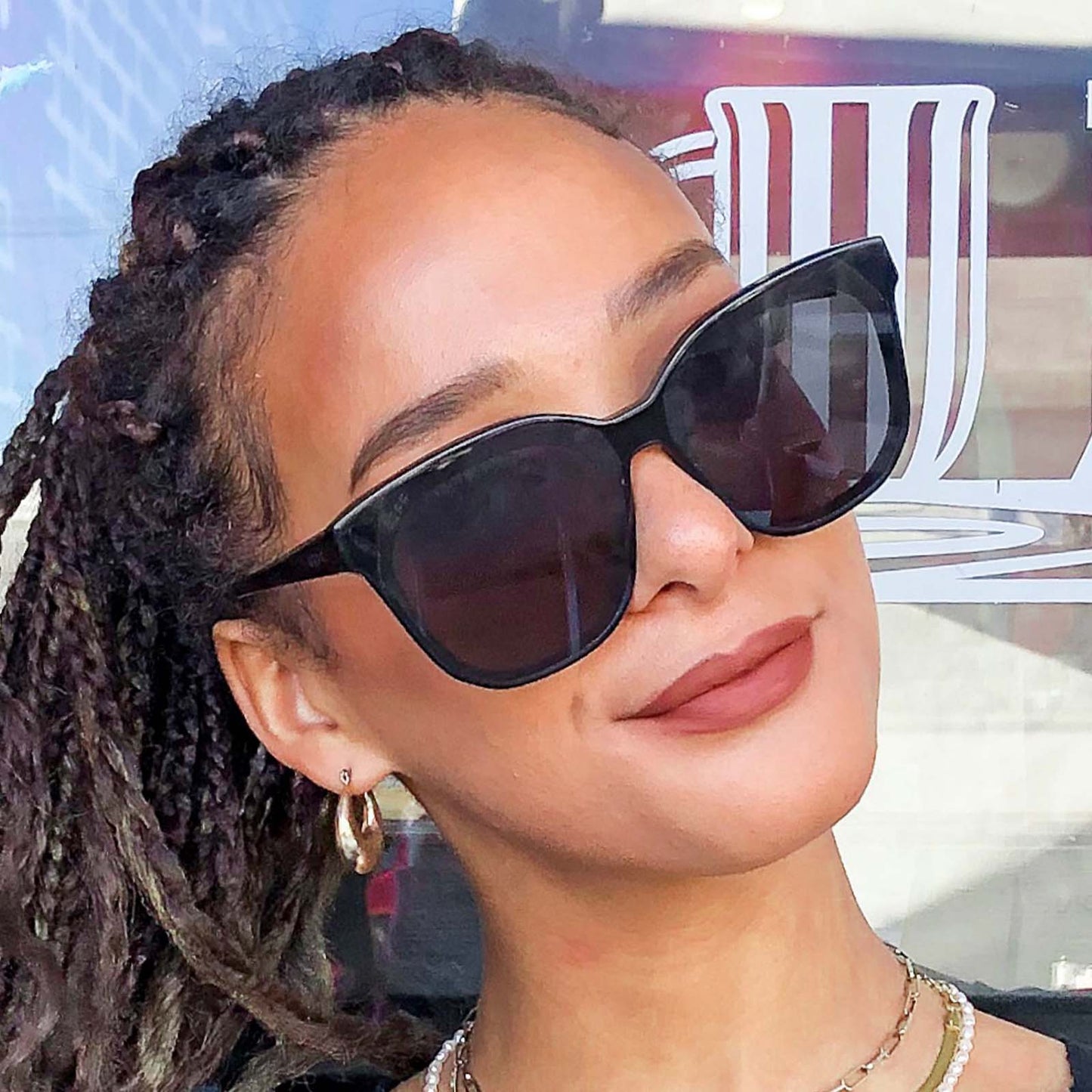 customer content - roset_22 wearing gia black grey sunglasses