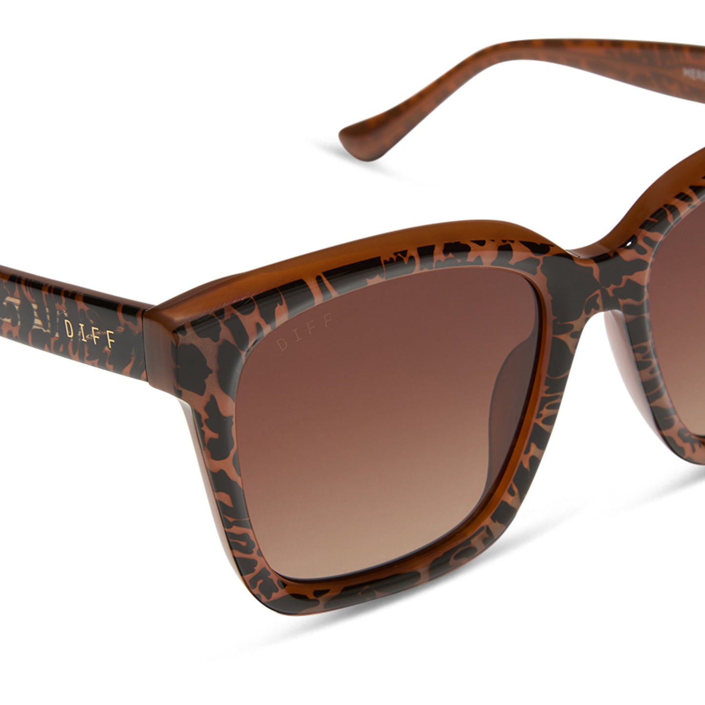 MEREDITH - ANIMAL + BROWN GRADIENT + POLARIZED SUNGLASSES
