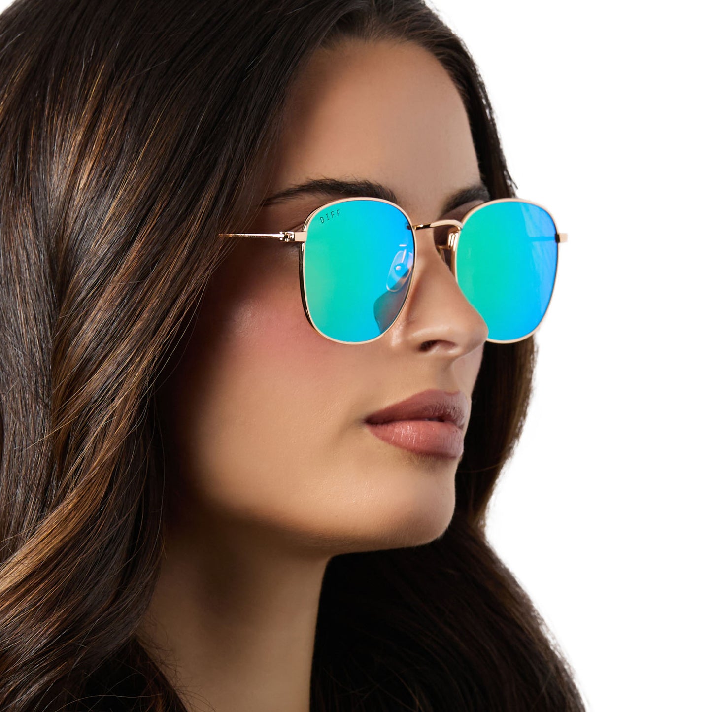 AXEL - GOLD + GREEN MIRROR SUNGLASSES