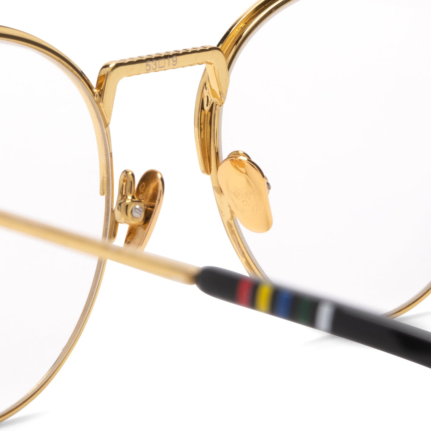 C3P0 PROTOCOL GOLD AND PRESCRIPTION GLASSES DETAIL OF TEMPLES AND NOSE PADS