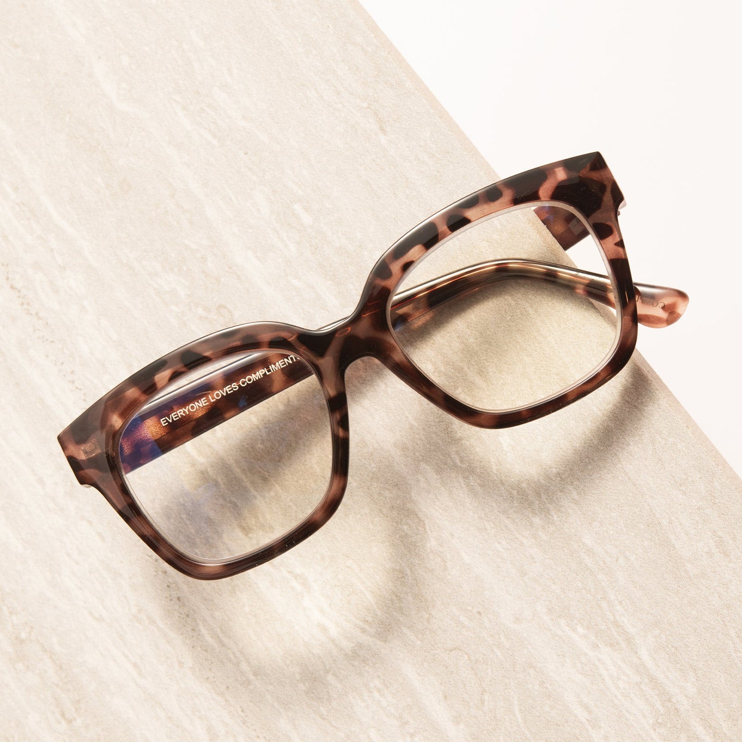 Ava beige tortoise and blue light readers