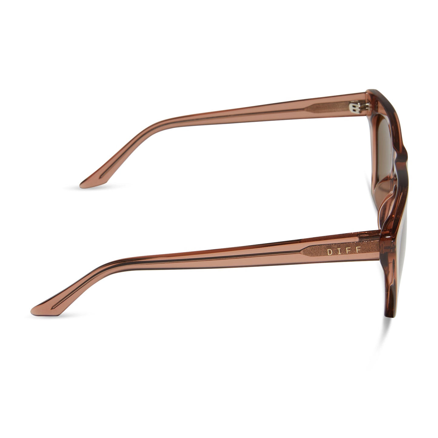 diff eyewear featuring the avril cateye sunglasses with a café ole frame and brown polarized lenses side view