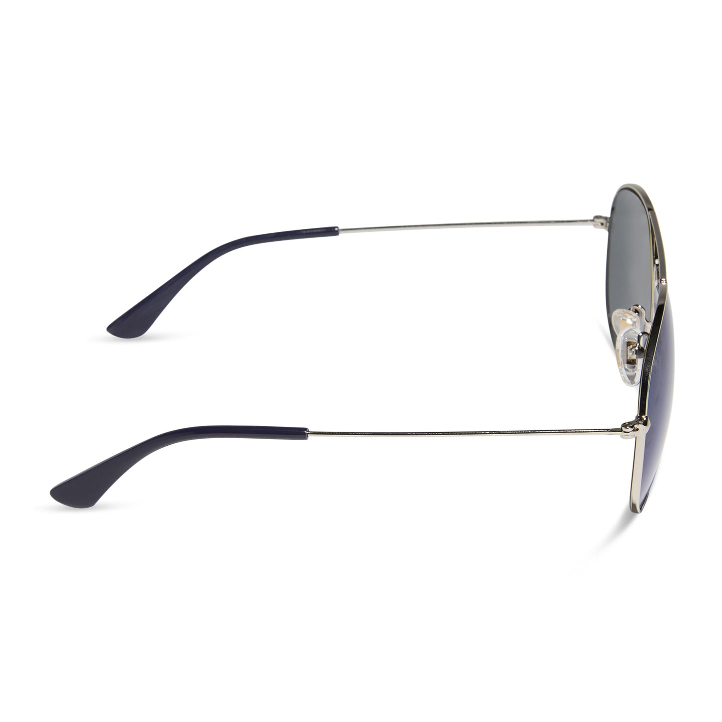 diff eyewear wholesale cruz aviator sunglasses with a silver frame and midnight blue mirror lenses side view