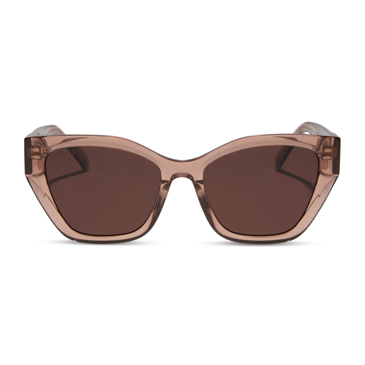diff eyewear featuring the evie cateye sunglasses with a café ole frame and brown polarized lenses front view