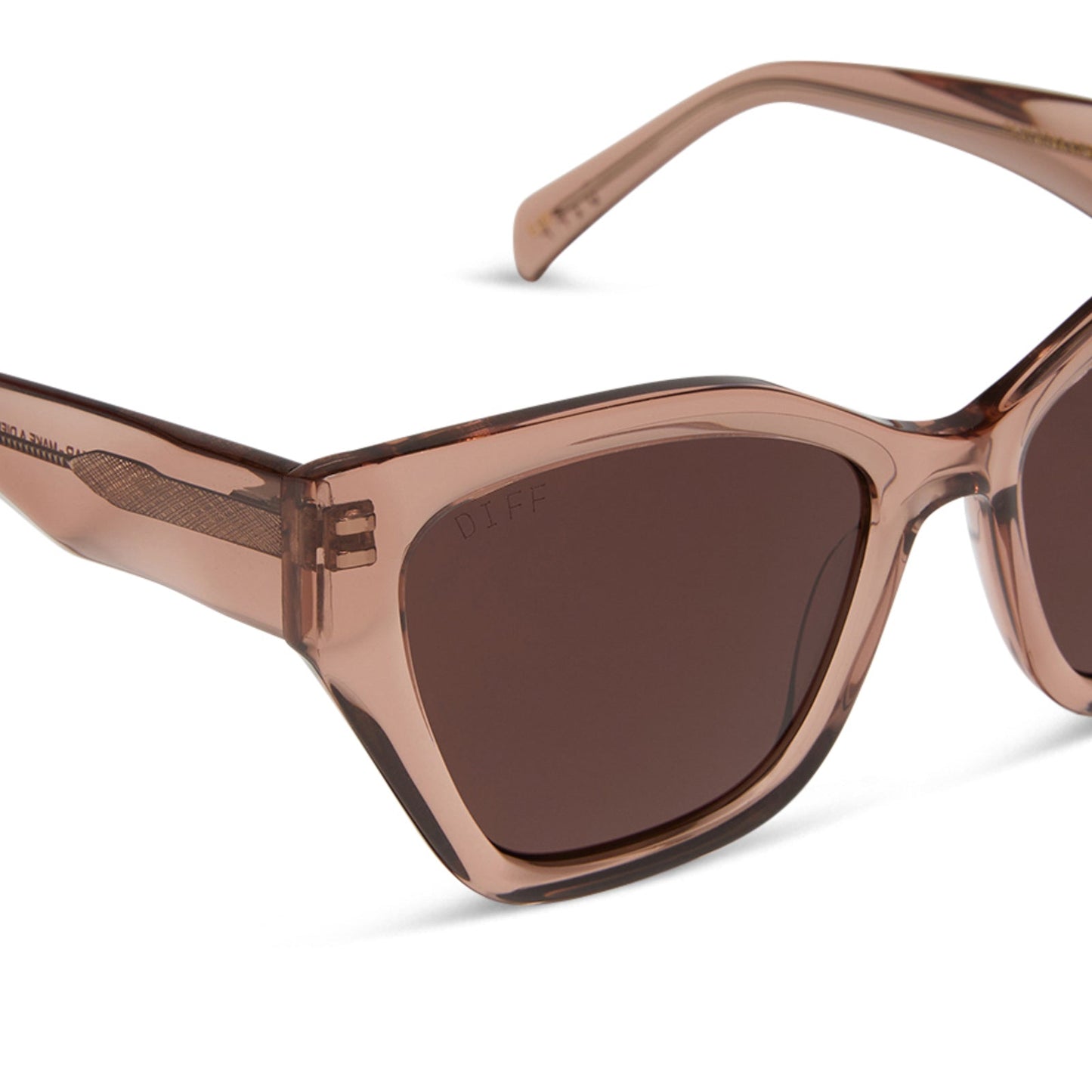 diff eyewear featuring the evie cateye sunglasses with a café ole frame and brown polarized lenses detailed view