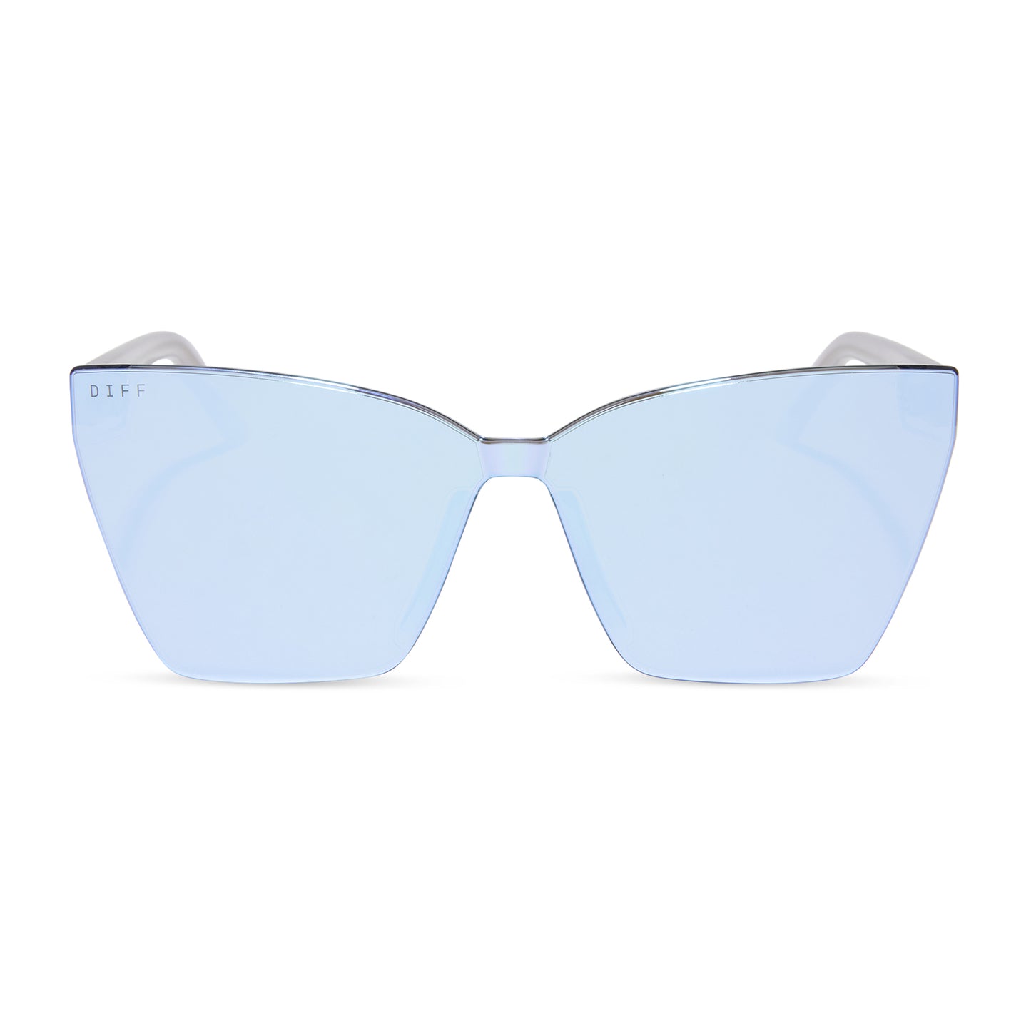 diff eyewear wholesale goldie cat eye sunglasses with a thistle light purple frame and lavender mirror lenses front view