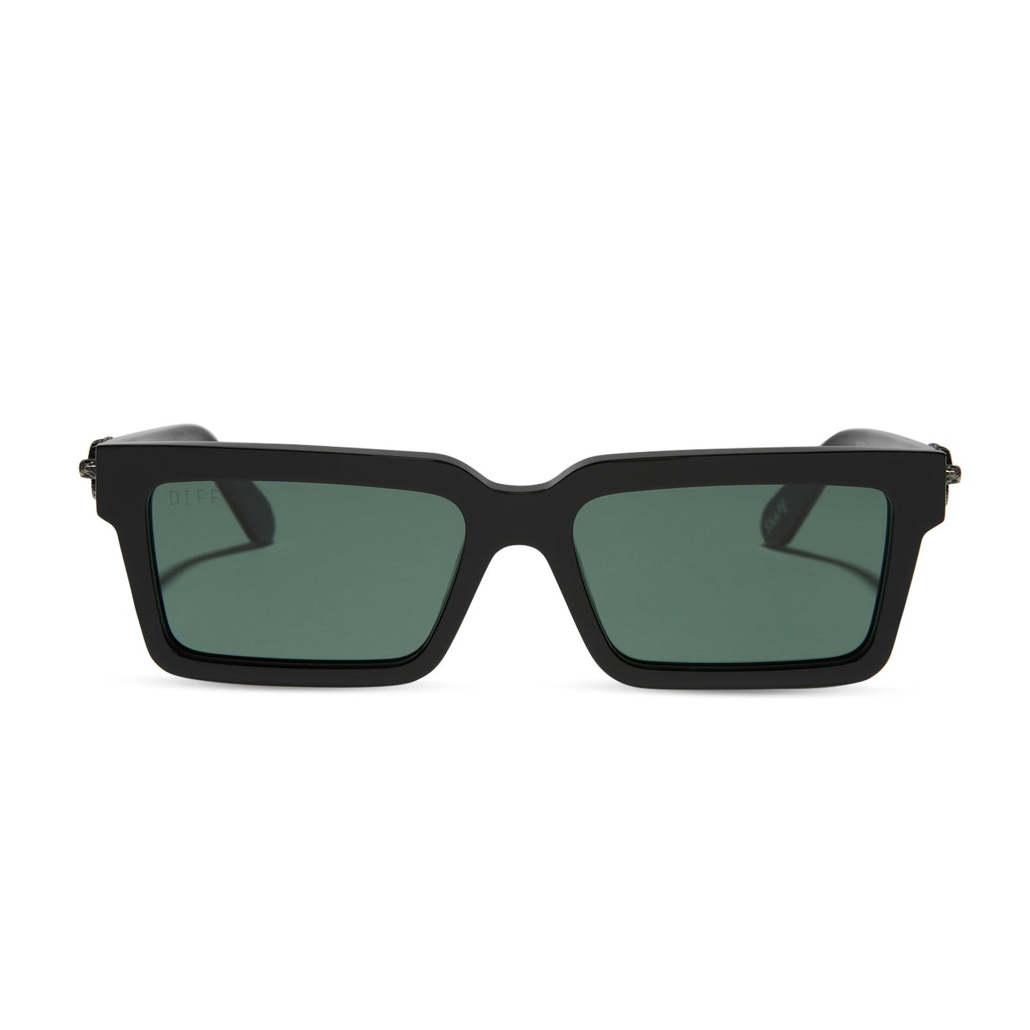 harry potter x diff eyewear featuring professor snape 2.0 square sunglasses with a black frame and g15 lenses front view
