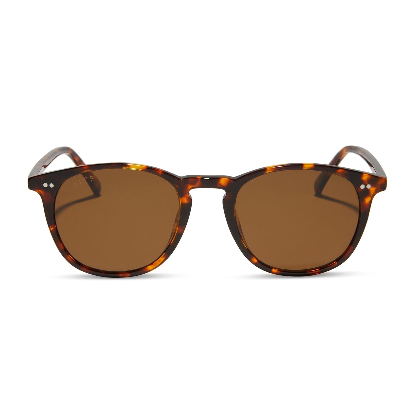 diff eyewear featuring the jaxson xl square sunglasses with a rich tortoise frame and brown polarized lenses front view
