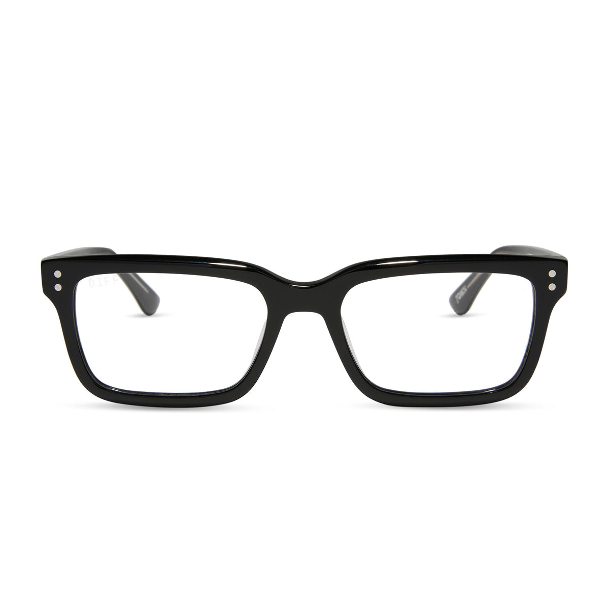 diff eyewear yellowstone john dutton rectangular prescription glasses black frame front view