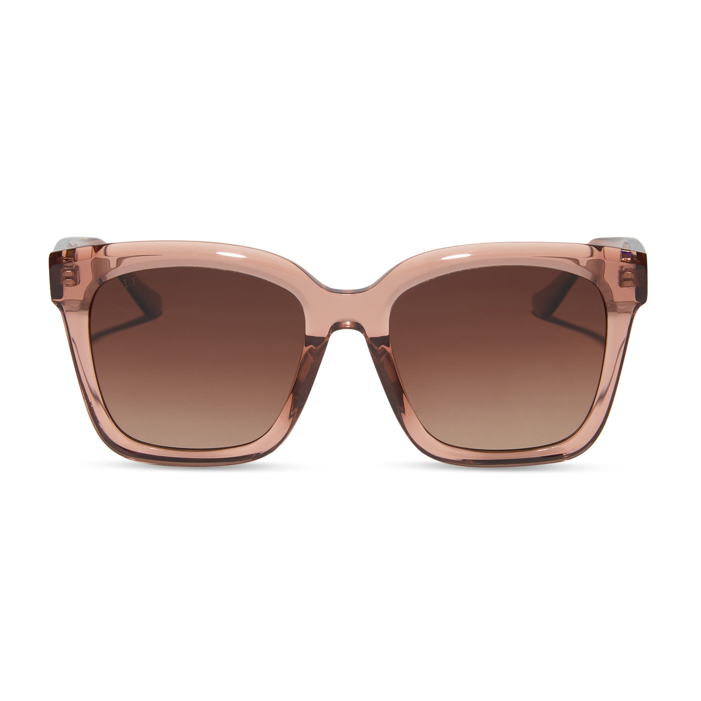 diff eyewear wholesale meredith square sunglasses with a cafe ole brown frame and brown gradient lenses front view