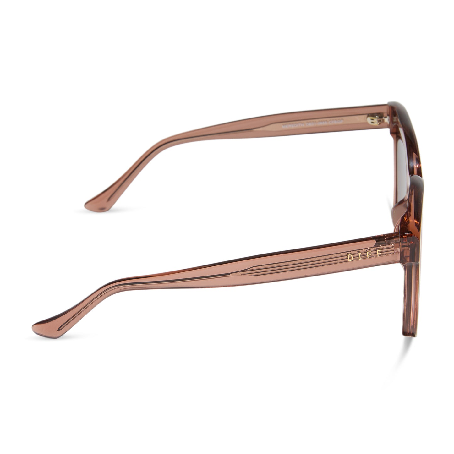 diff eyewear wholesale meredith square sunglasses with a cafe ole brown frame and brown gradient lenses side view