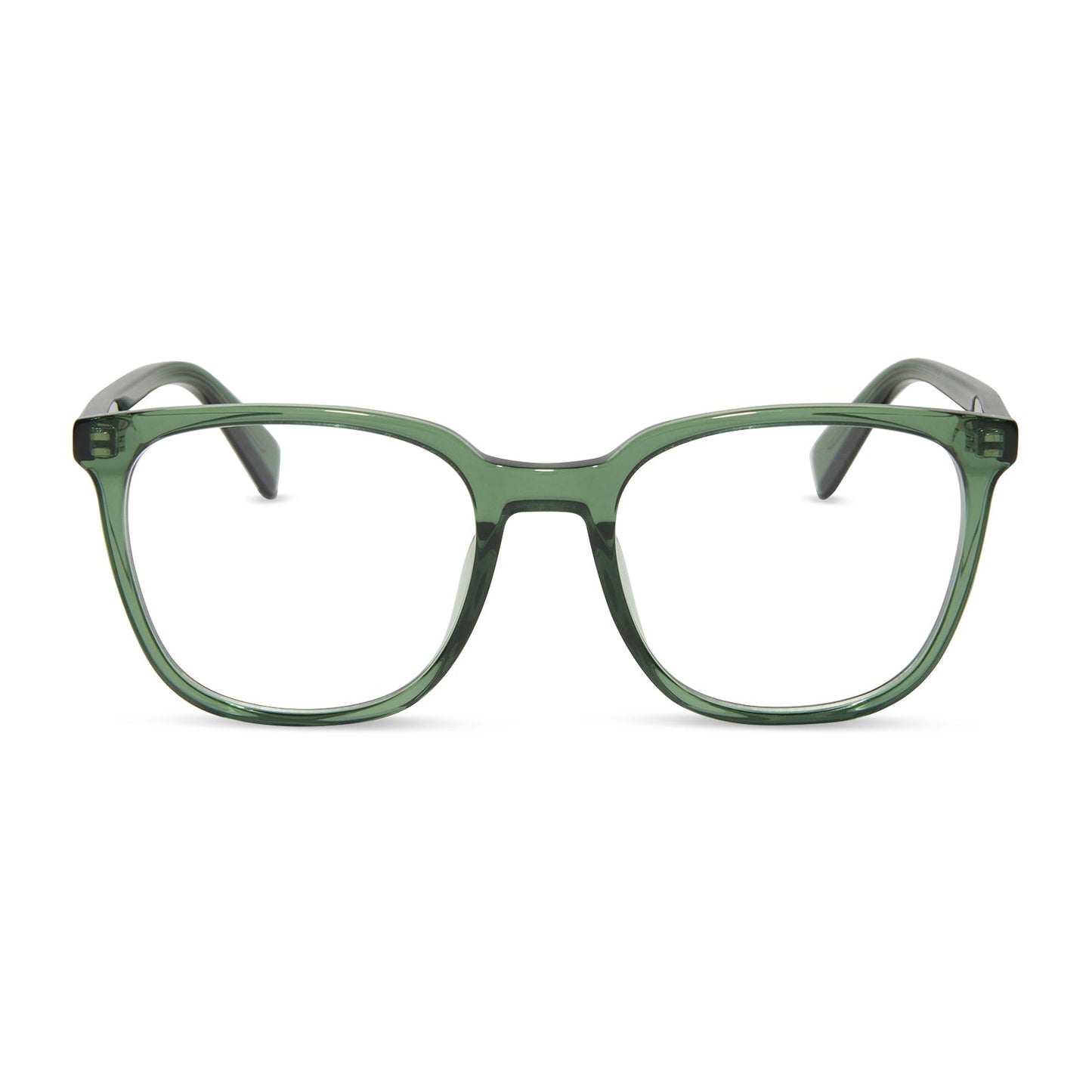 diff eyewear featuring the parker square prescription glasses with a sage green crystal frame front view