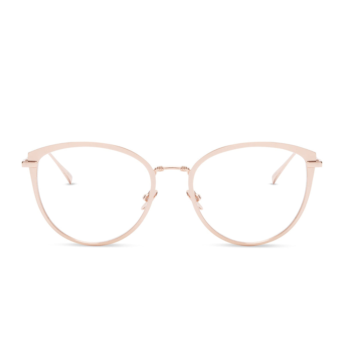 diff eyewear star wars princess leia cat eye glasses with a alderaan gold metal frame and prescription lenses front view