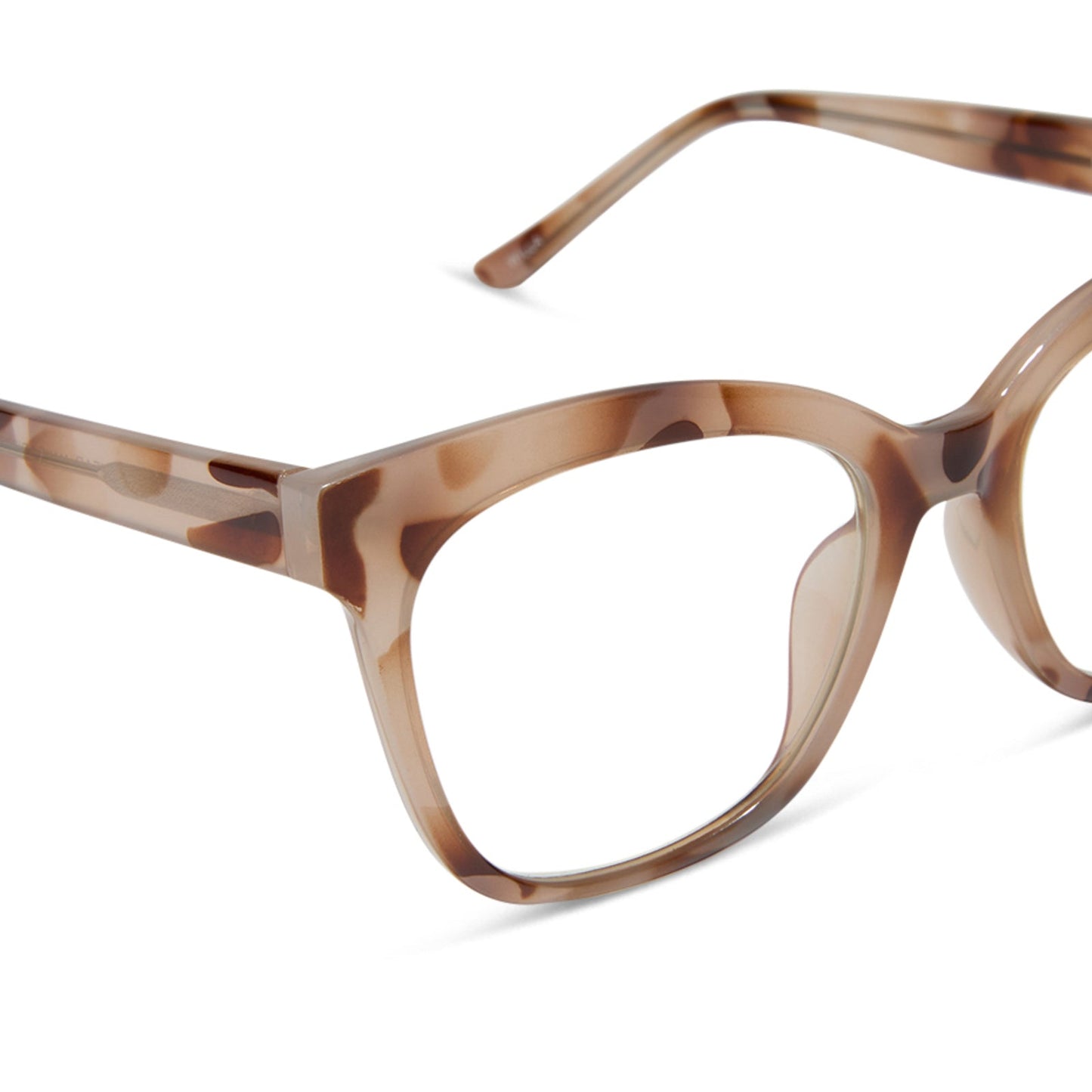 diff eyewear featuring the willa square blue light readers with a cream tortoise frame detailed view