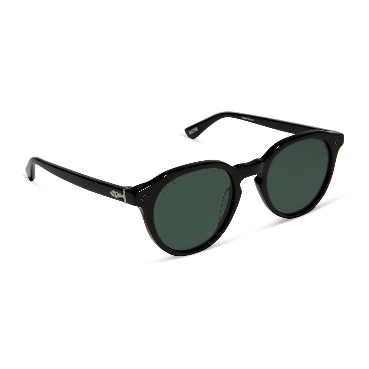 diff eyewear yellowstone beth sunglasses black & g15 angled view