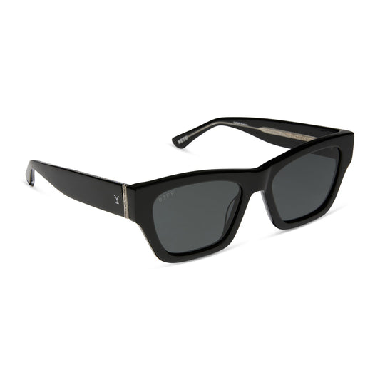 diff eyewear yellowstone beth ii sunglasses black & grey angled view