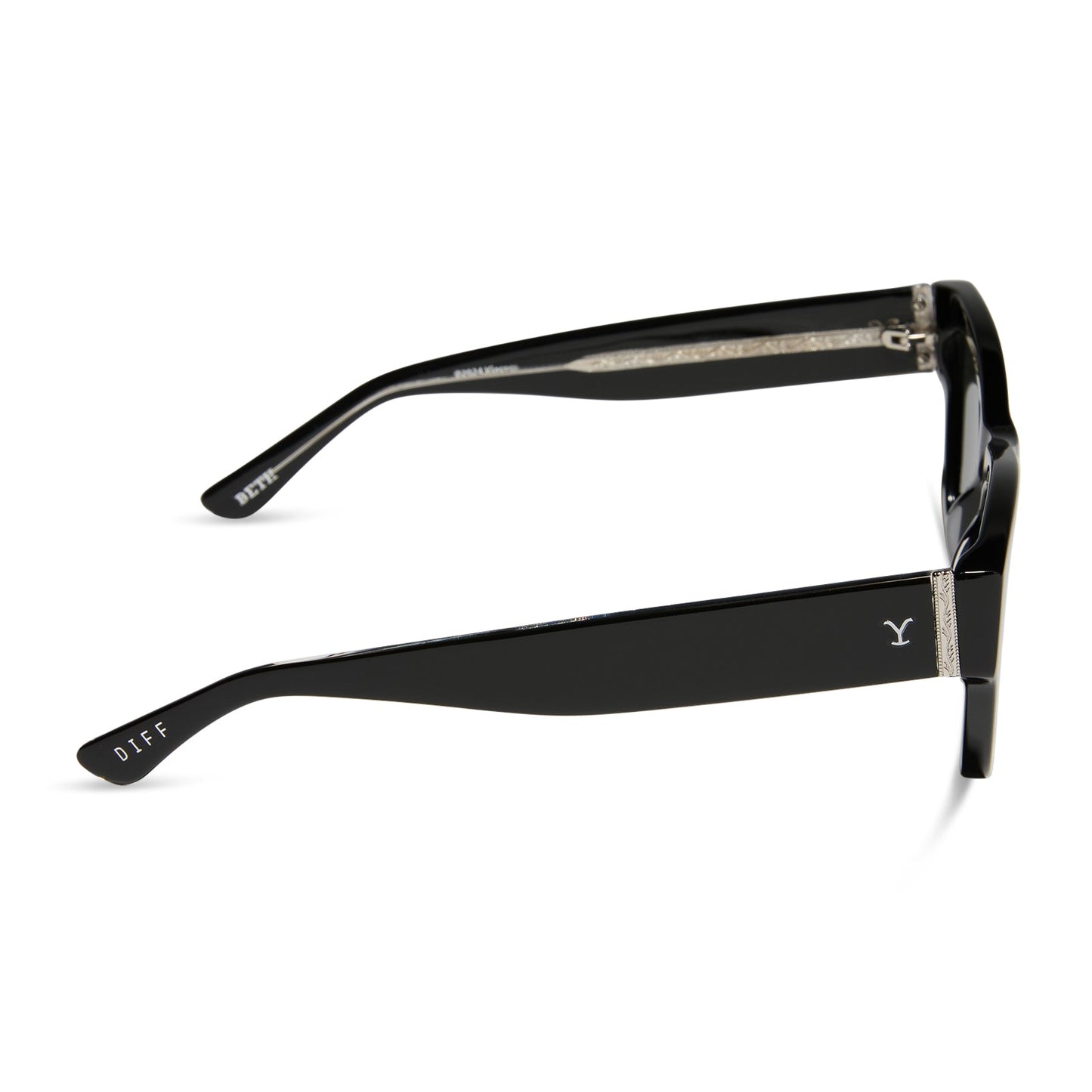 diff eyewear yellowstone beth ii sunglasses black & grey side view