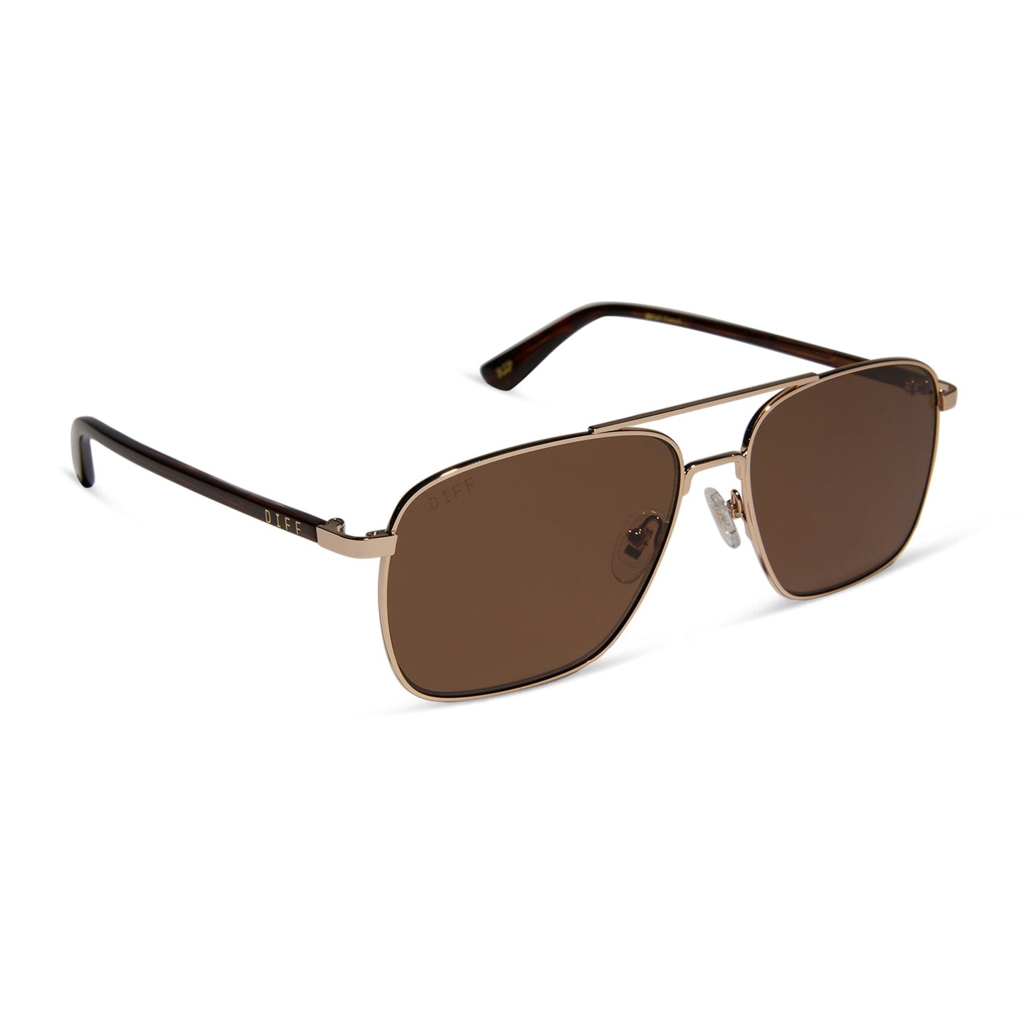 diff eyewear yellowstone rip wheeler sunglasses gold & brown angled view