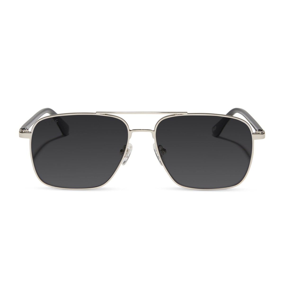 yellowstone x diff eyewear featuring the rip wheeler navigator prescription sunglasses with a silver frame front view