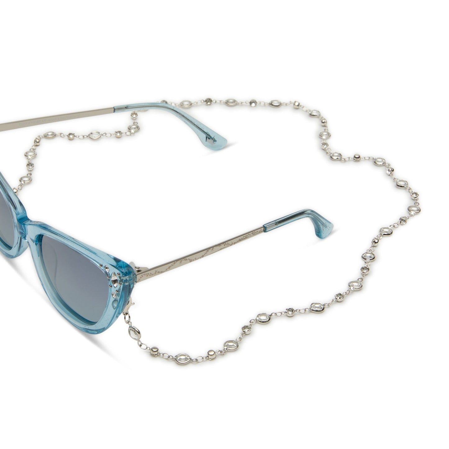 disney princess x diff eyewear cinderella silver chain attached to cinderella sunglasses