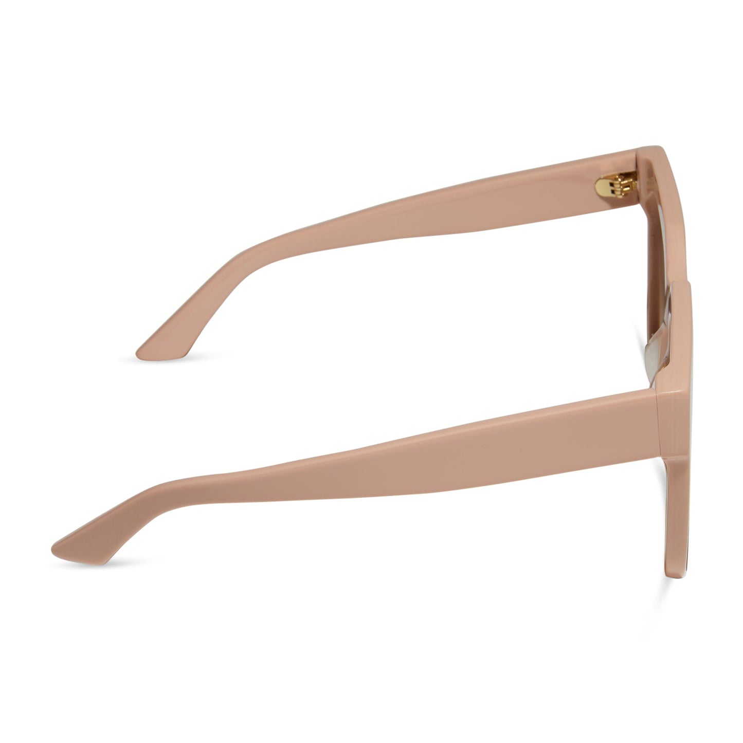 icoinca x diff eyewear thea oversized square sunglasses with a nude acetate frame and brown gradient lenses side view
