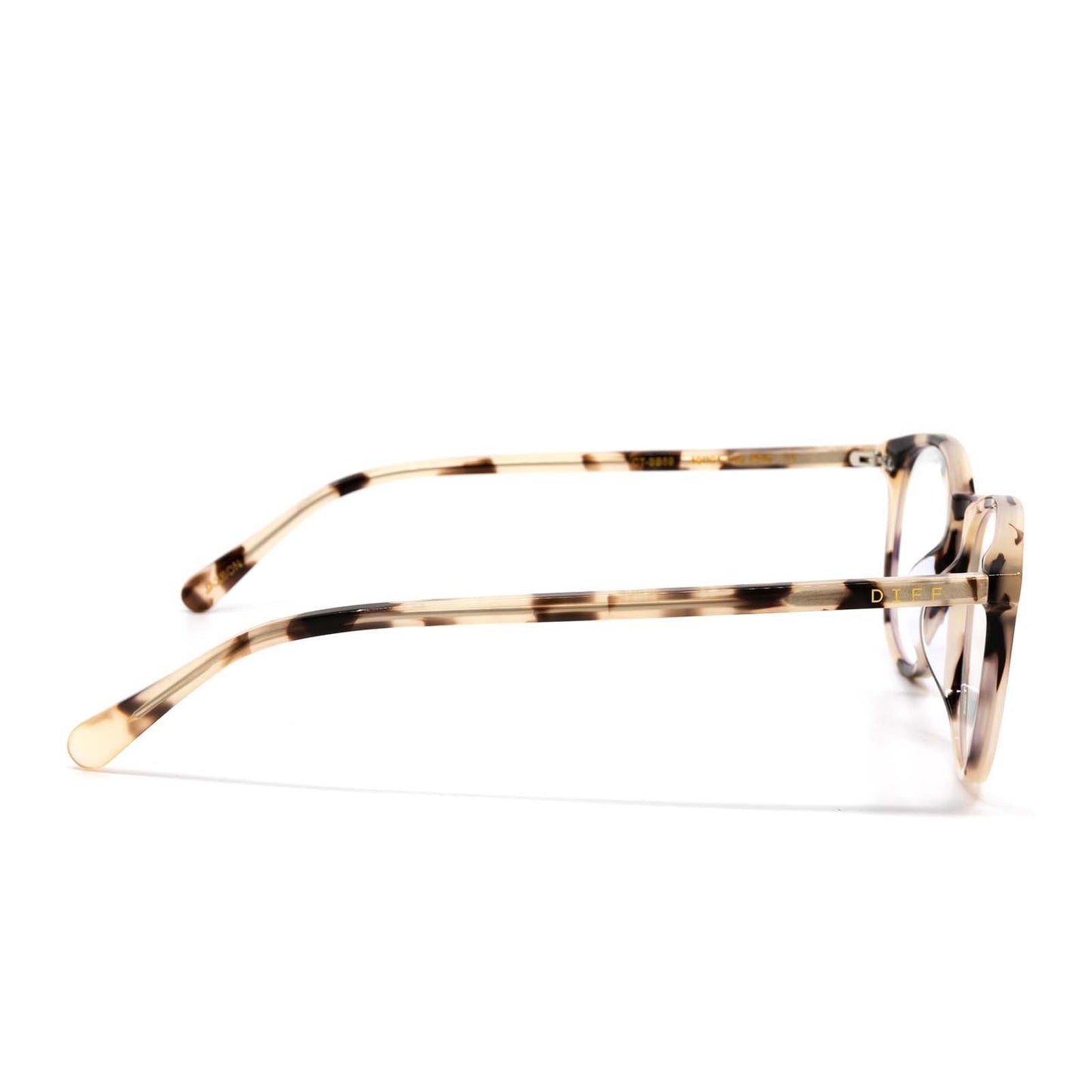diff eyewear jaxson cream tortoise blue light technology side view
