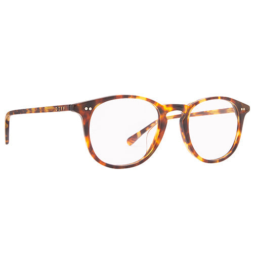 diff eyewear jaxson amber tortoise blue light technology glasses angled view
