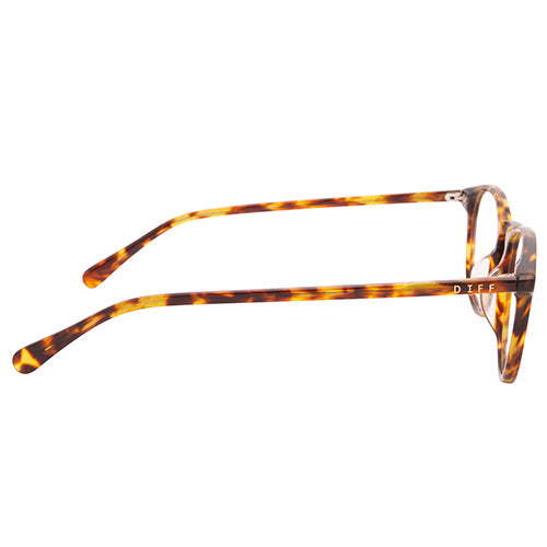 diff eyewear jaxson amber tortoise blue light technology glasses side view