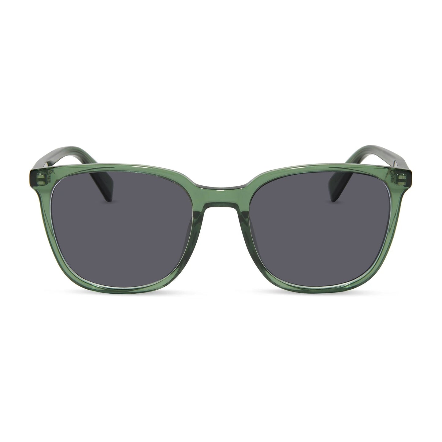 diff eyewear featuring the parker square prescription sunglasses with a sage green crystal frame front view
