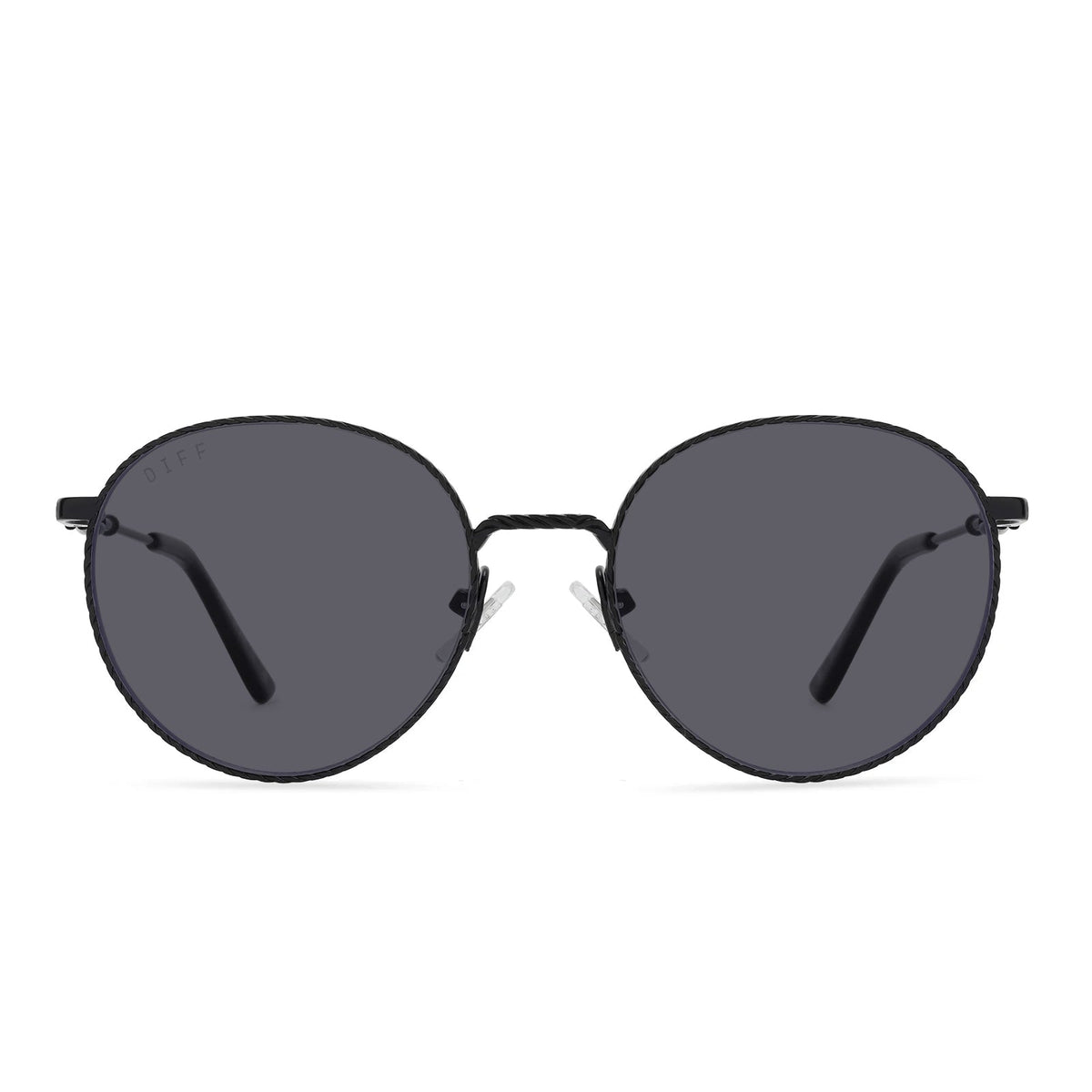 harry potter x diff eyewear ravenclaw round prescription sunglasses with a scholarly matte black metal frame front view