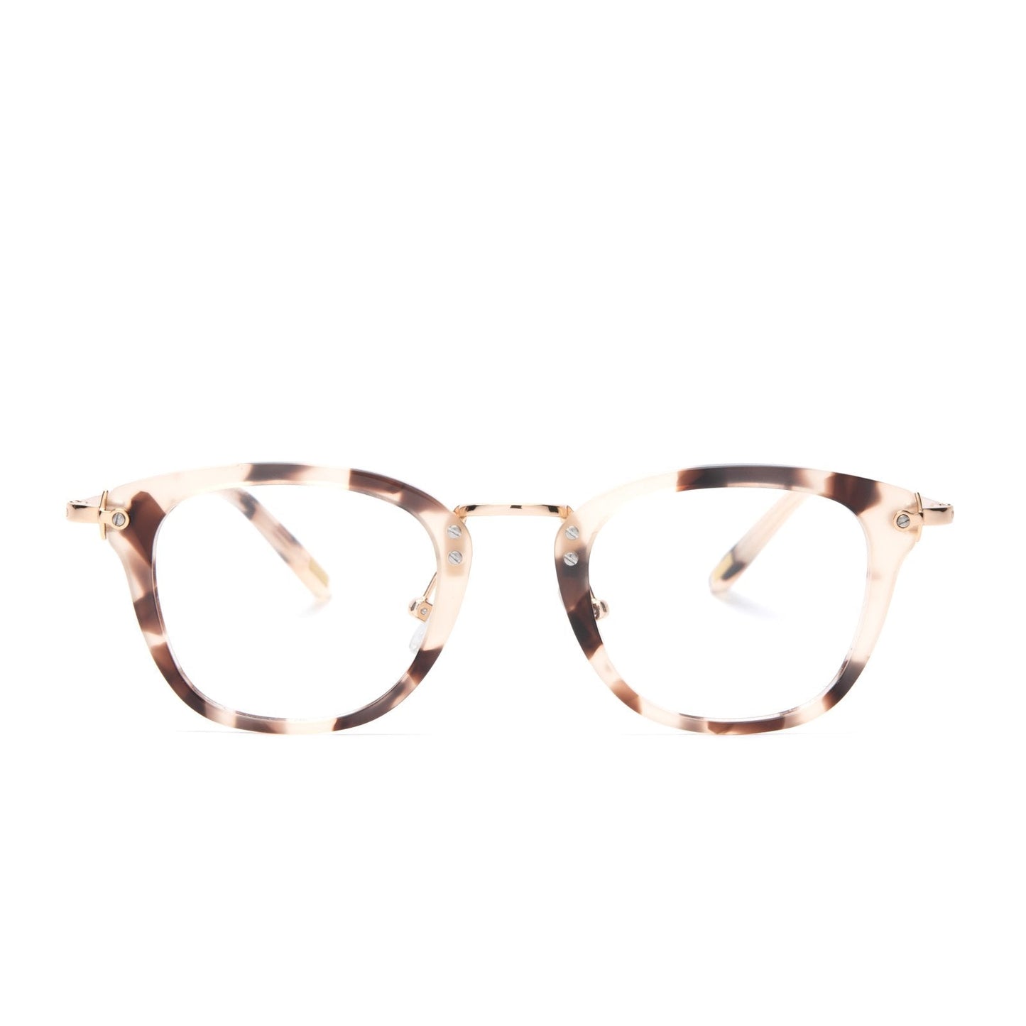 Rue glasses with cream tortoise frames and blue light technology front view
