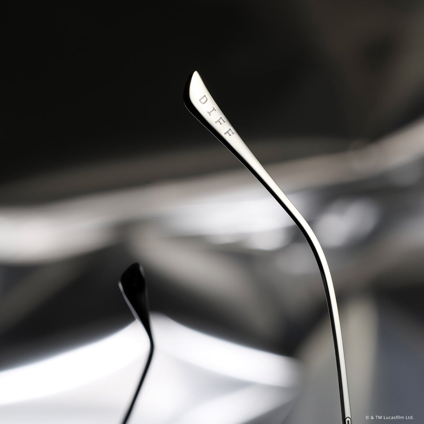 still life - star wars x diff eyewear the mando 3.0 square sunglasses detailed view of temple tip