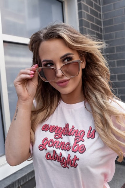 customer content - AngelaUnfiltered wearing the becky gold and flash brown gradient womens cat eye sunglasses from DIFF Eyewear